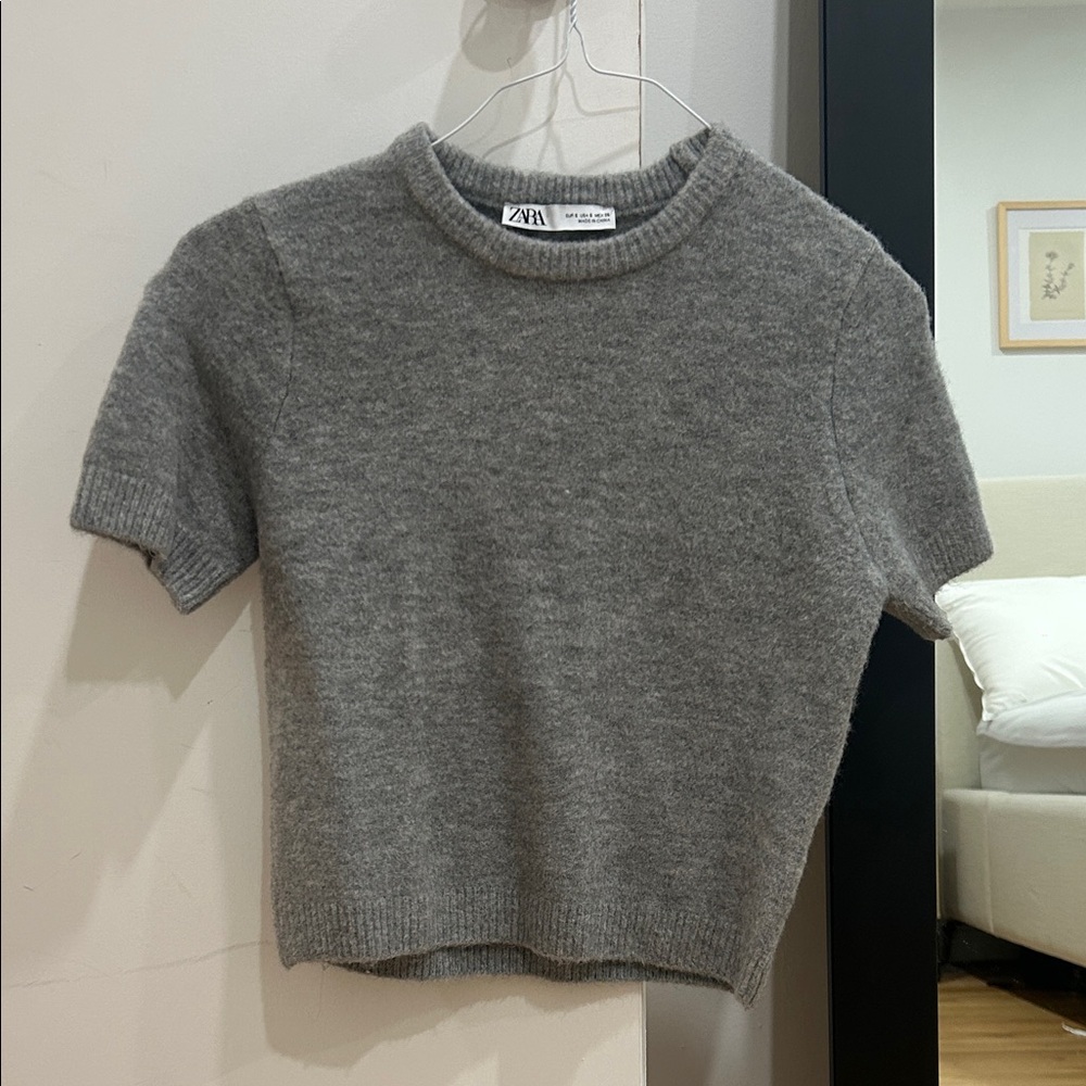 Zara Heather Gray Crew Neck Sweater